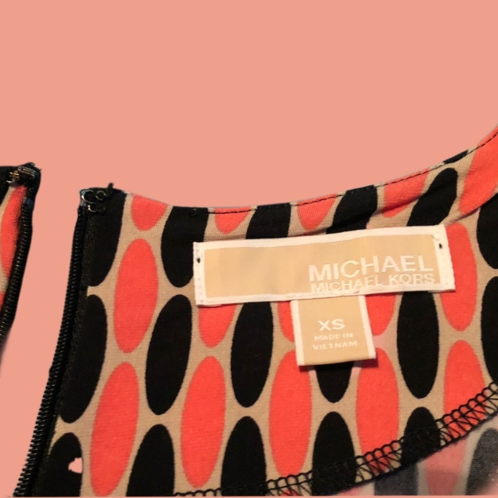 Michael Kors Orange and Black Print Dress XS - Picture 5 of 5